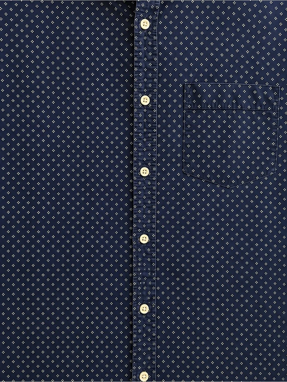 Banana Republic Navy Short-Sleeve Button-Down with Microdot Pattern